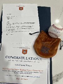 4 Field Level Tickets & Signed Baseball 202//269
